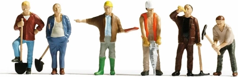 Noch set di figurine operai di scavo H0 (6 pz)