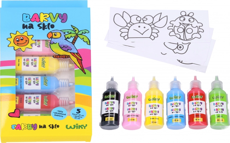 Colori per vetro con contorno e stencil 5+1