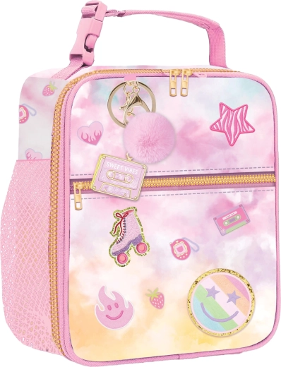 Borsa termica per il pranzo per bambini in stile retrò con motivo pattino a rotelle