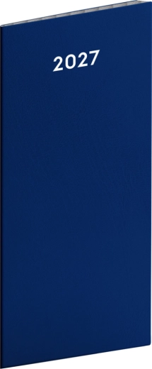 Notique diario tascabile blu 2027 (mensile), 8 × 18 cm