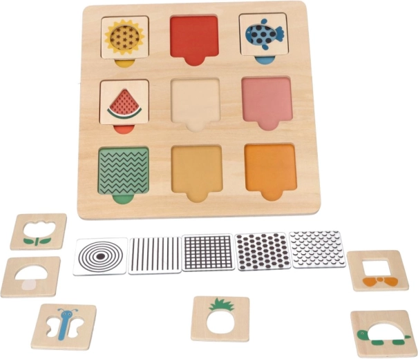 Puzzle educativo in legno con motivi 28 × 28 cm