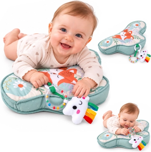 Cuscino sensoriale per neonati per il gioco a pancia in giù con volpe