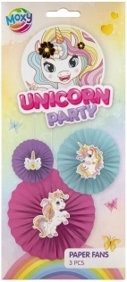 Ventagli di carta con motivo unicorno – set 3 pz MOXY