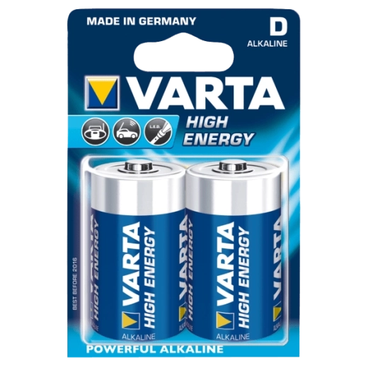 Batterie alcaline D 1,5 V Varta High Energy, 2 pz