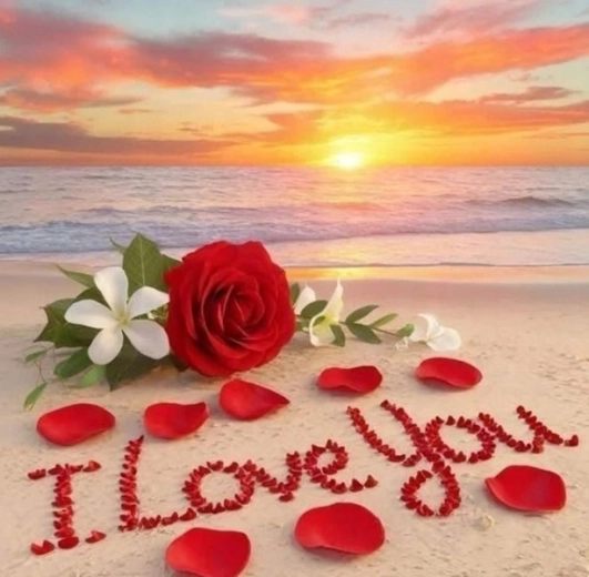 Mosaico di diamanti Spiaggia I Love You