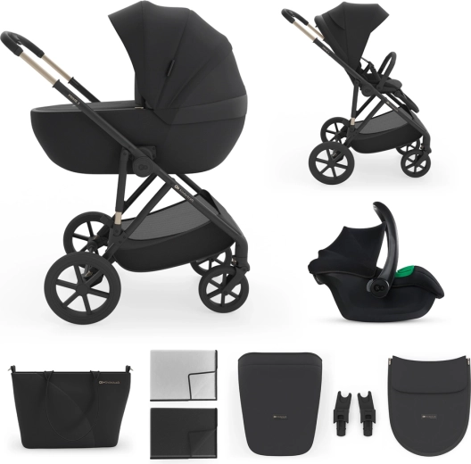 Kinderkraft Prime 3 passeggino combinato 3 in 1 Venezian Black