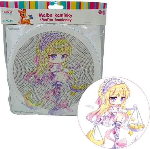 Pittura diamantata con cornice – bambola in viola, 20 cm