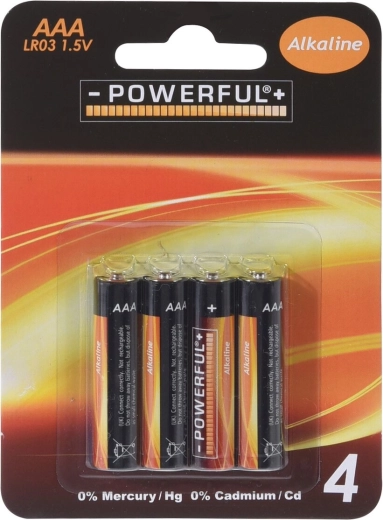 Batterie alcaline AAA 1,5 V, 4 pz