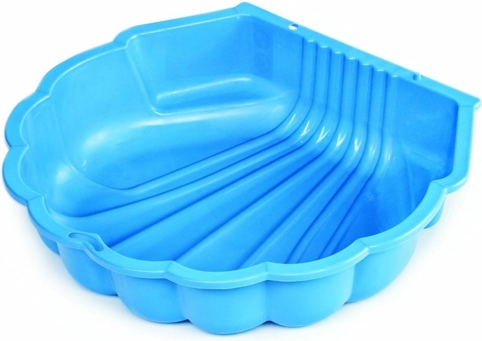 Sabbiera in plastica a forma di conchiglia con telo, blu