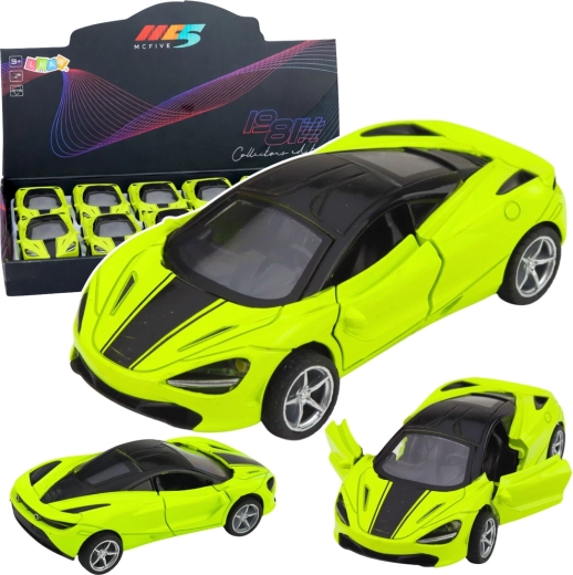 Auto sportiva in metallo 1:32 verde con luci e suoni