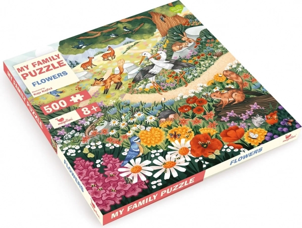 Puzzle di famiglia Fiori e animali del bosco 500 pezzi