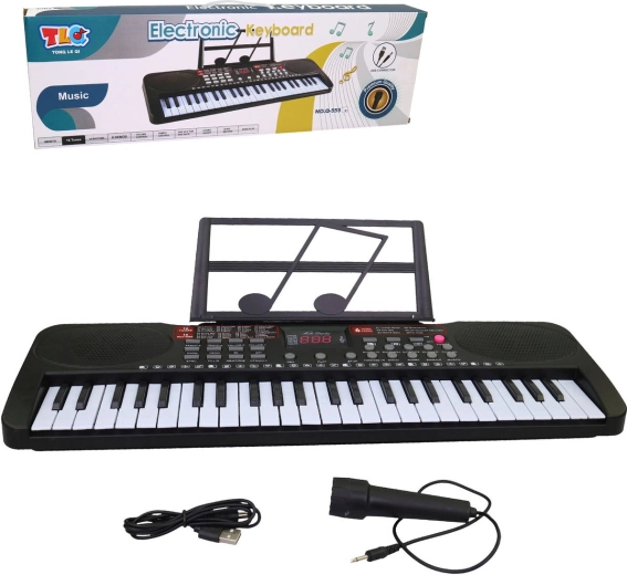 Pianoforte elettronico per bambini MaDe con microfono, 49 tasti