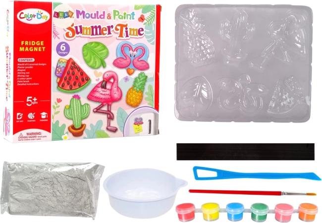 Set fai-da-te per magneti bambini Flamingo Anguria Gesso