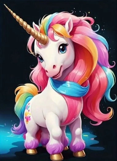 Pittura diamantata – cucciolo di unicorno 30 × 40 cm