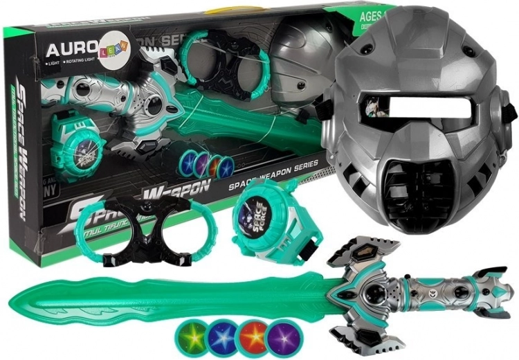 Set di Giocattoli Spaziali Spada Laser Maschera Manette