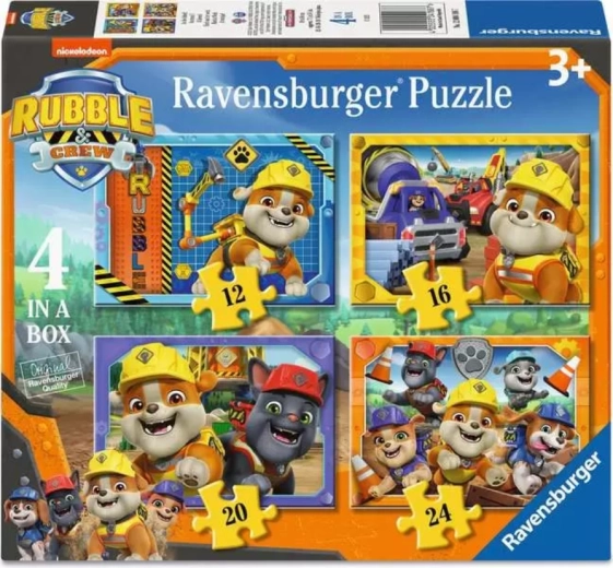 Puzzle Ravensburger Paw Patrol – Rubble e la sua squadra 4 in 1 (12–24 pezzi)