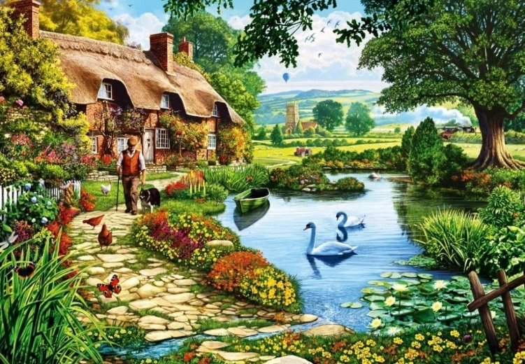 BLUEBIRD puzzle Chalet sul lago 1000 pezzi