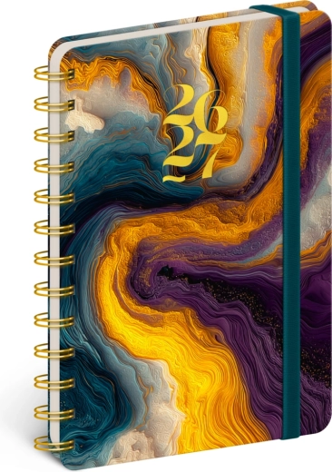 Agenda spiralata 18 mesi Petito – agata colorata 2026/2027, 13 × 18 cm