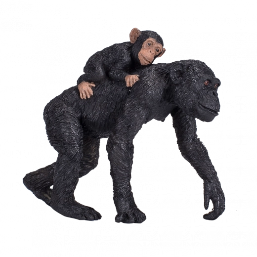 Figura di scimpanzé con cucciolo – animale realistico per bambini e collezionisti