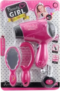 Set per parrucchiera per bambini con accessori e asciugacapelli a batteria