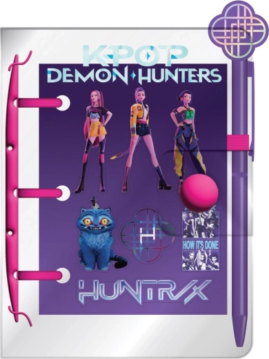 Set K-pop Demon Hunters: mini blocco, penna e adesivi