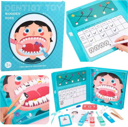 Libro magnetico in legno – set da dentista per bambini