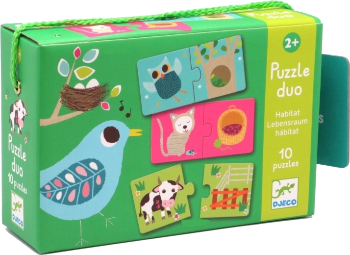 DJECO Casette degli animali puzzle 12x2 pezzi