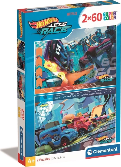 Puzzle 2×60 pezzi HOT WHEELS CLEMENTONI