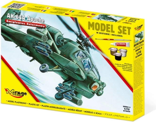 Modello in plastica dell’elicottero d’attacco AH-64A Apache