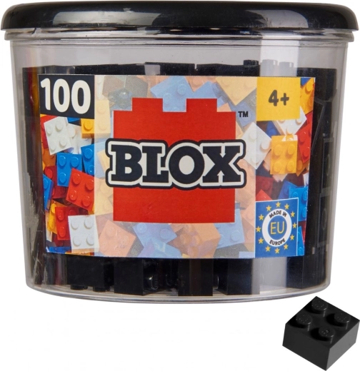 Androni Blox 100 mattoncini da costruzione neri 4x4 in barattolo