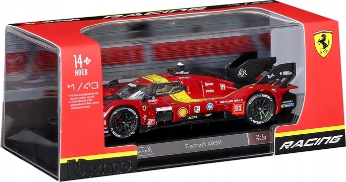 Modello da gara Bburago Ferrari 499P 1:43 rosso