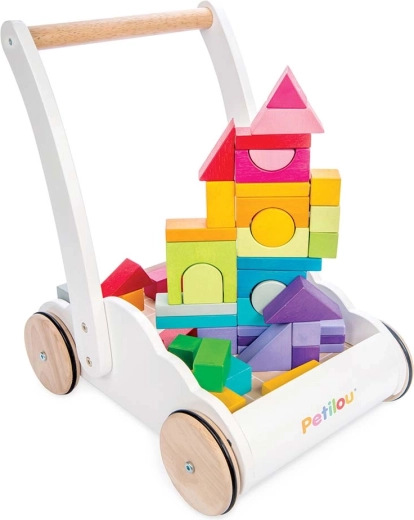 Le Toy Van girello in legno Rainbow cloud con blocchi