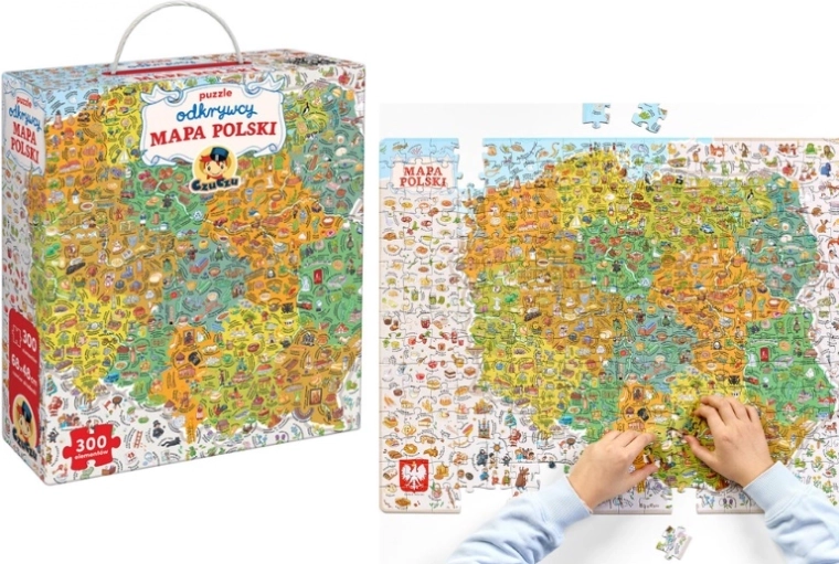 CzuCzu puzzle degli esploratori mappa della Polonia 300 pezzi