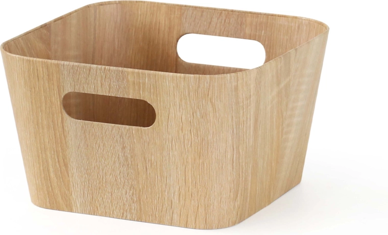 Cestino portaoggetti con finitura effetto legno 27 × 27 × 16 cm