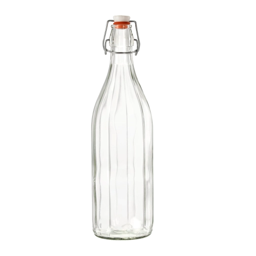Bottiglia in vetro Costolata 1 l con chiusura a leva
