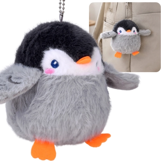 Portachiavi in peluche pinguino Edek con fischietto per zaino 11 cm - 1 pezzo