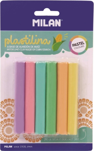 Plastilina 6 pz colori pastello