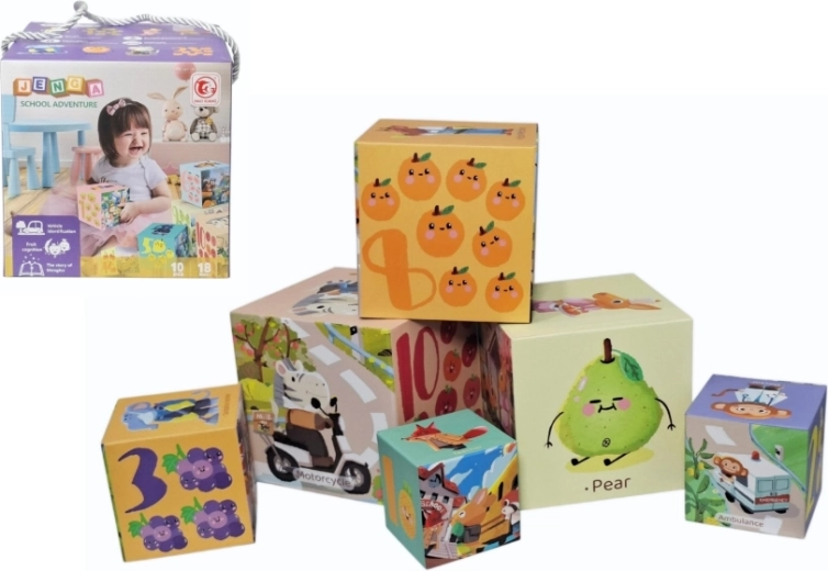 Piramide educativa di cubi colorati per bambini piccoli - 1 pezzo