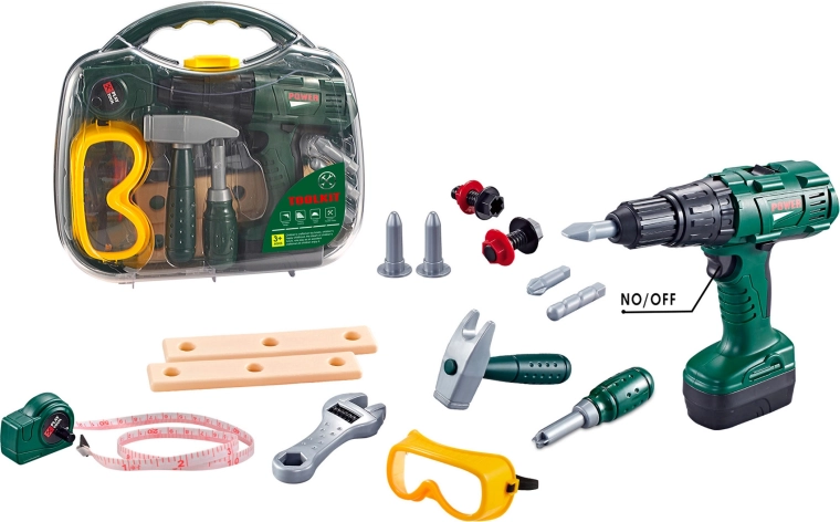 Set di attrezzi per bambini in valigetta con avvitatore a batteria