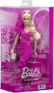 Barbie Deluxe Style bambola in abito rosa con volant