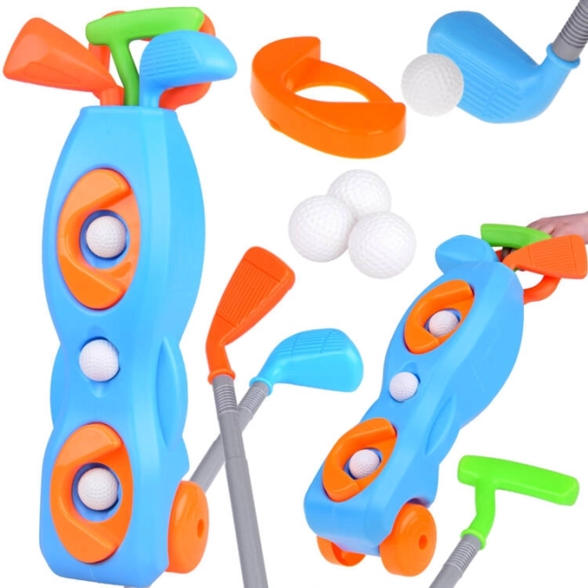 Minigolf per bambini con supporto su ruote e accessori