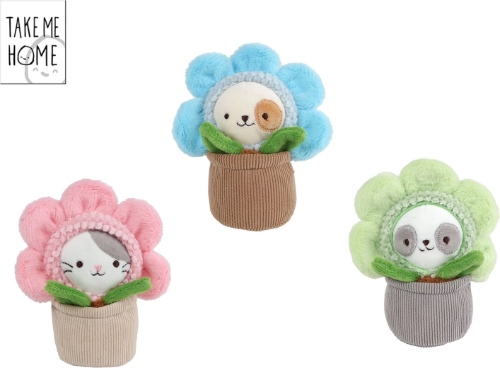 Take Me Home gattino di peluche in vaso di fiori 15 cm