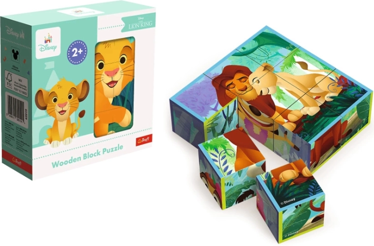 Puzzle a cubi in legno Il Re Leone