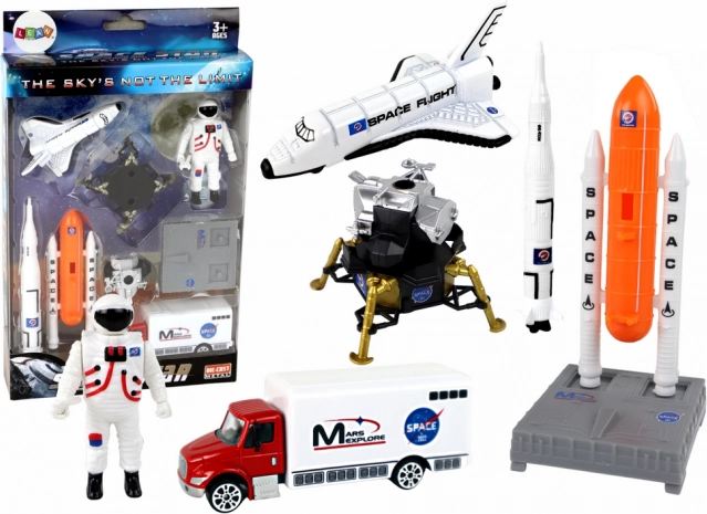 set di figurine spaziali e razzi 8 pezzi