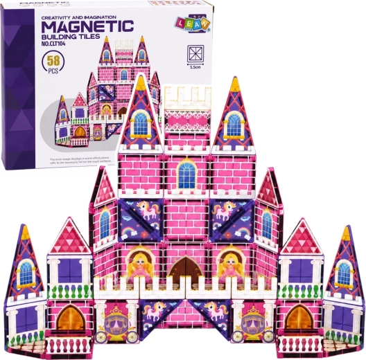 Mattoncini da costruzione magnetici – castello per principessa da 58 pezzi