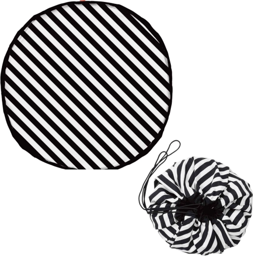 Play&Go noomad original tappeto da gioco e sacco porta giochi stripes black