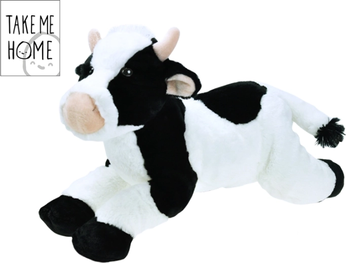 Mucca di peluche sdraiata 40 cm