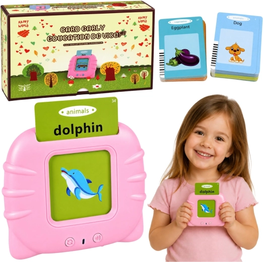 Lettore interattivo di flashcard per imparare parole inglesi per bambini, rosa