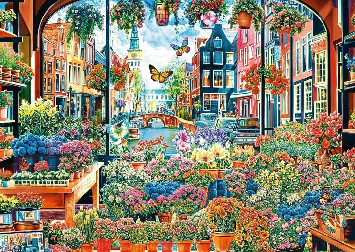 Puzzle TREFL Fioraio ad Amsterdam 2000 pezzi