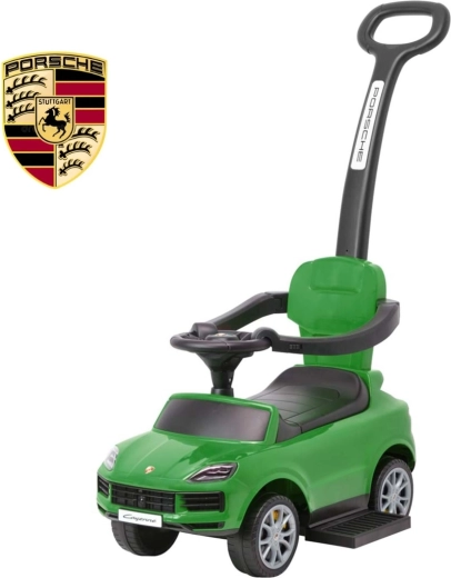 Milly Mally cavalcabile per bambini con maniglione di spinta Porsche Cayenne verde